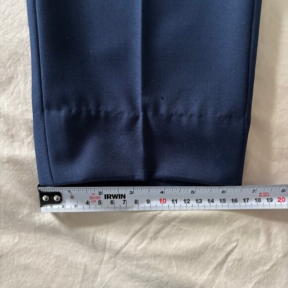 Navy Blue Slim-Fit Dress Trousers - Picture 7 of 11